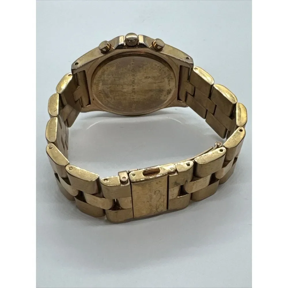 Marc Jacobs Blade MBM3102 Women's Stainless Steel Analog Gold Dial Watch JNA724